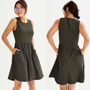 Draper James Black and Gold Striped A Line Dress, Size XXL - NWT